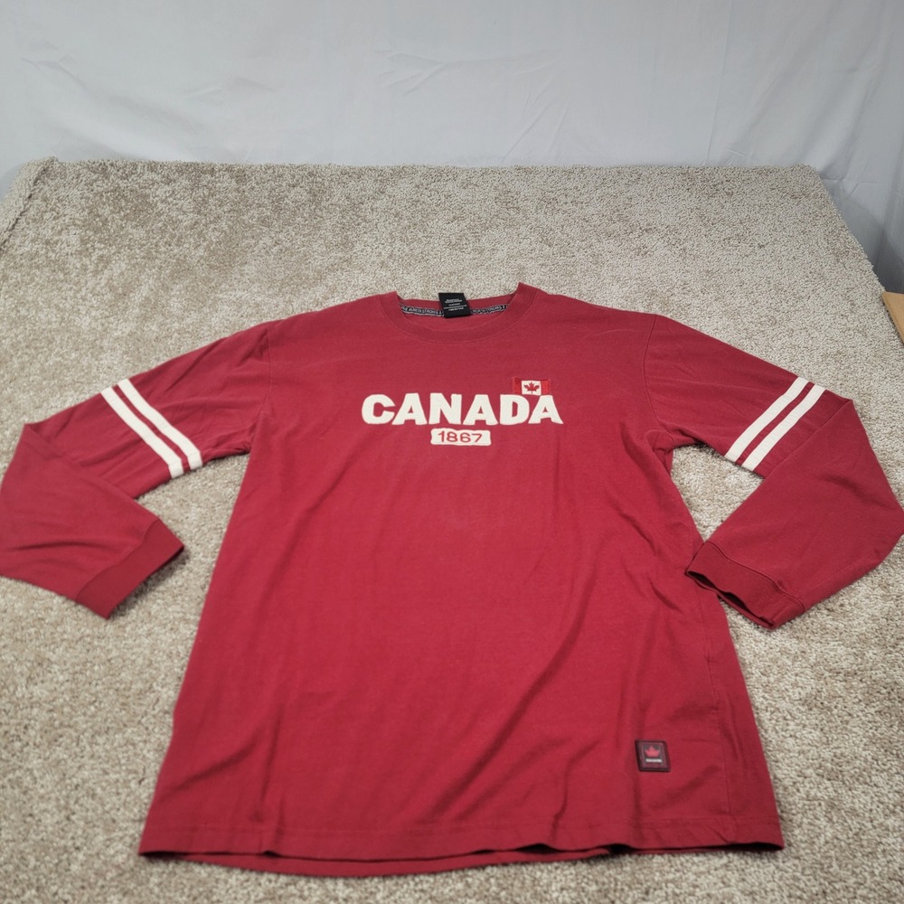 Kalson Canada 1867 Long‎ Sleeve T-Shirt Striped Red Patriotic L/G